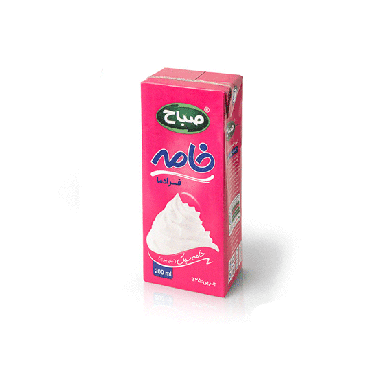 خامه استریل 25 درصد  چربی 200 گرمی  صباح