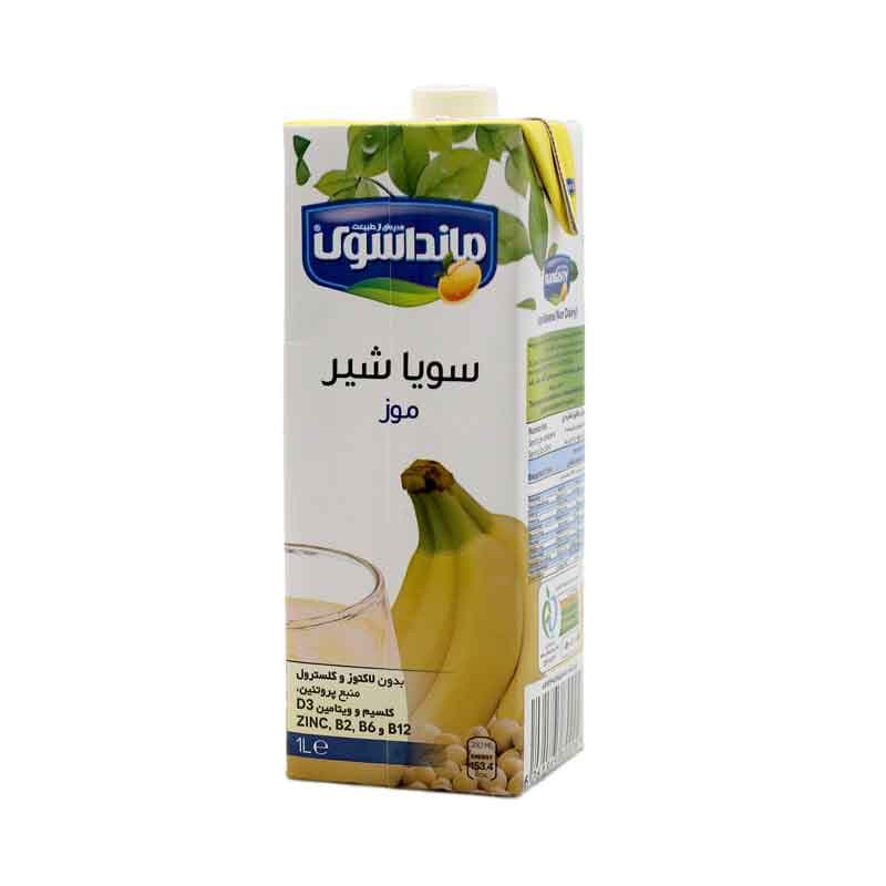 شیر سویا با طعم موز مانداسوی حجم 1 لیتر