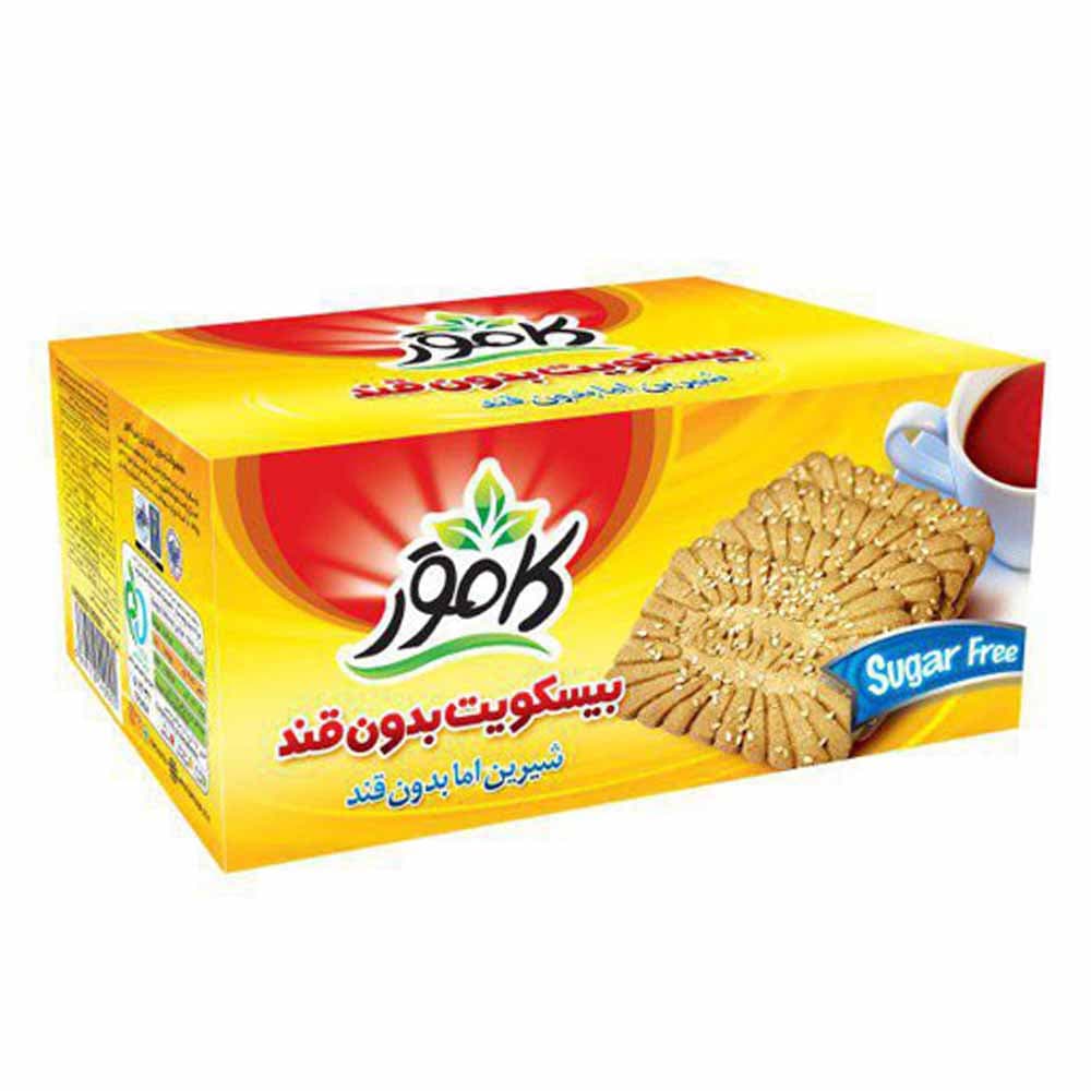 بیسکوییت با آردگندم بدون قند باروکش کنجد 360 گرم کامور