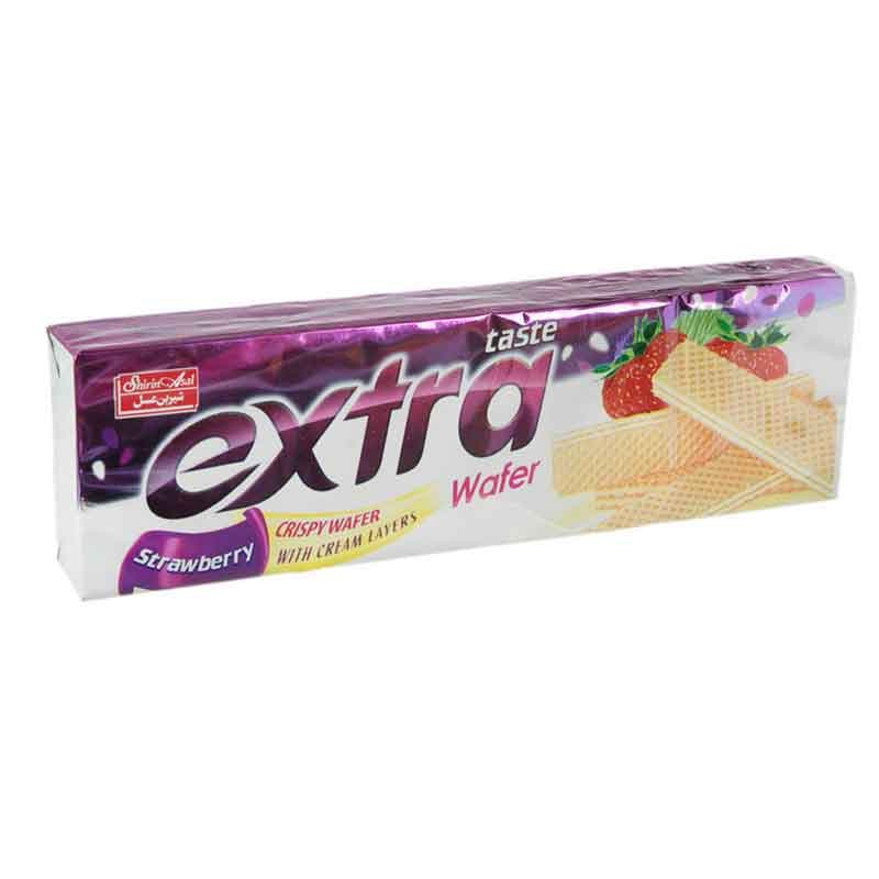 ویفر توت فرنگی شیرین عسل وزن 60 گرم