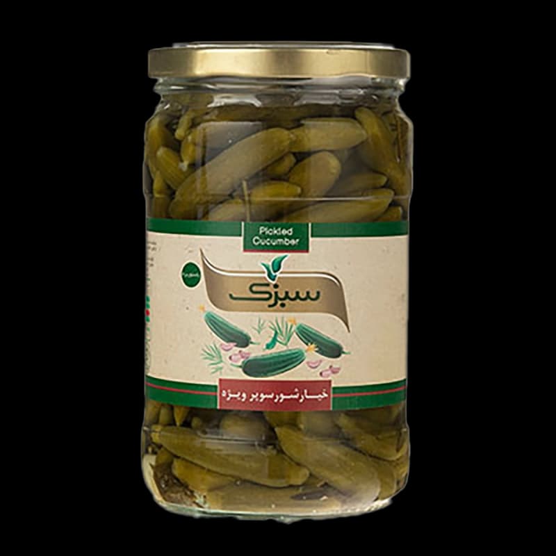 خیارشور سوپر ویژه سبزک وزن 670 گرم