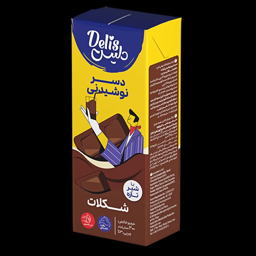 دسر نوشيدنی شكلاتی 200 ميل دليس