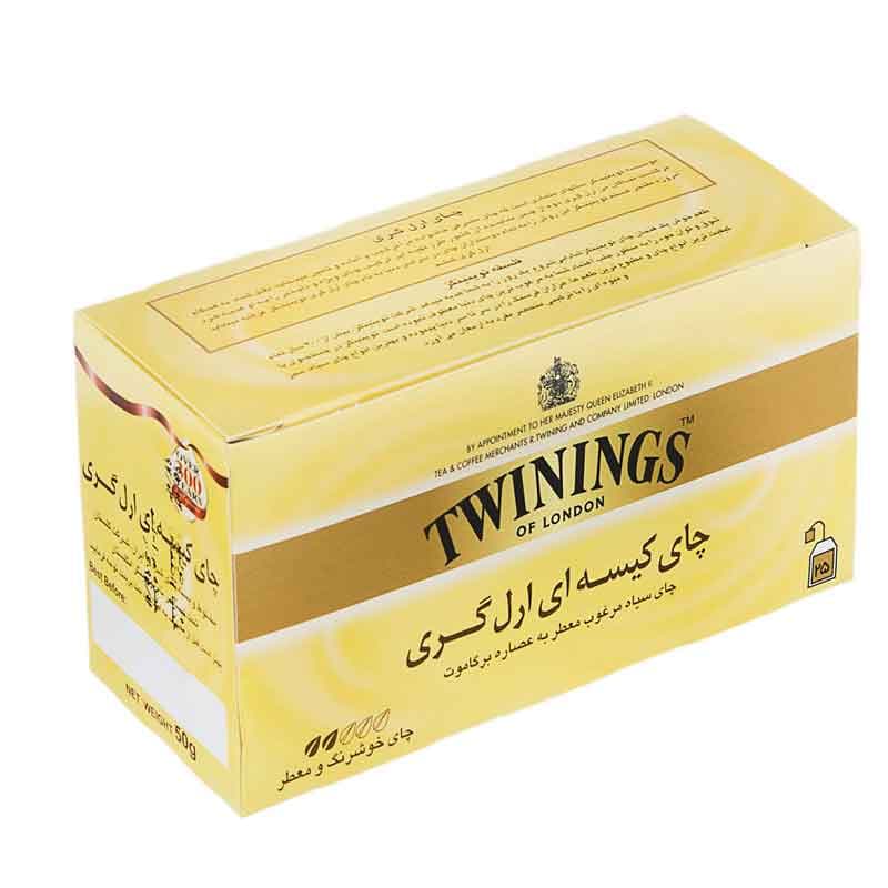 چای کیسه ای ارل گری تویینینگز بسته 25 عددی