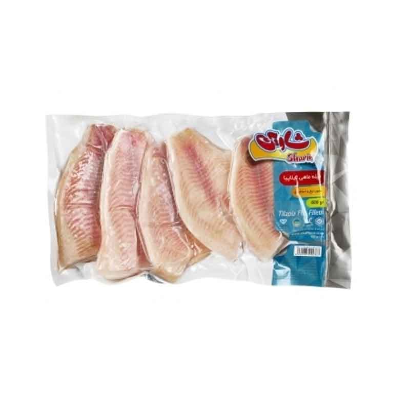 فیله ماهی تیلاپیا شارین بدون تیغ و استخوان وزن 600 گرم