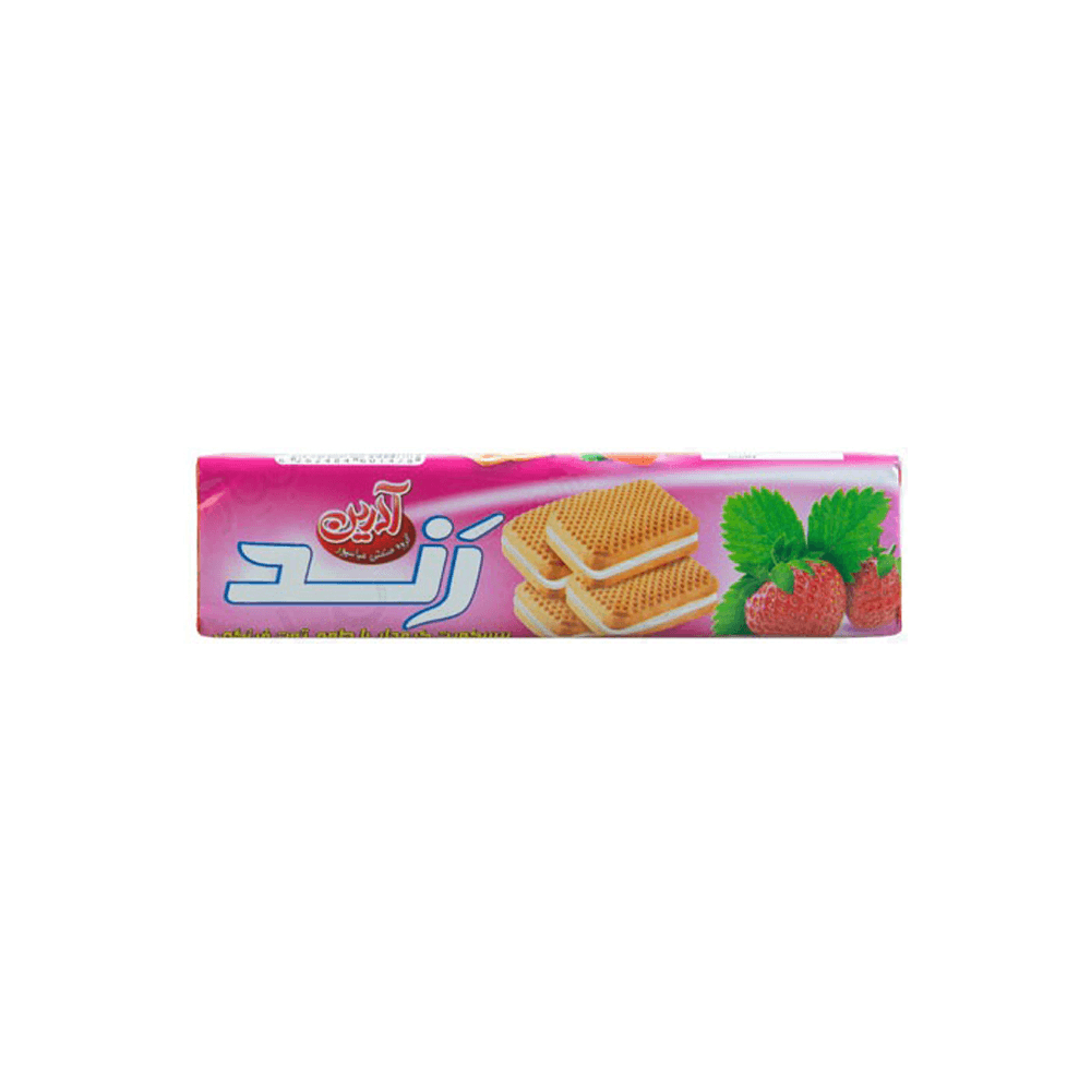 بیسکویت کرمدار مانژ توت فرنگی 100 گرم آدرین