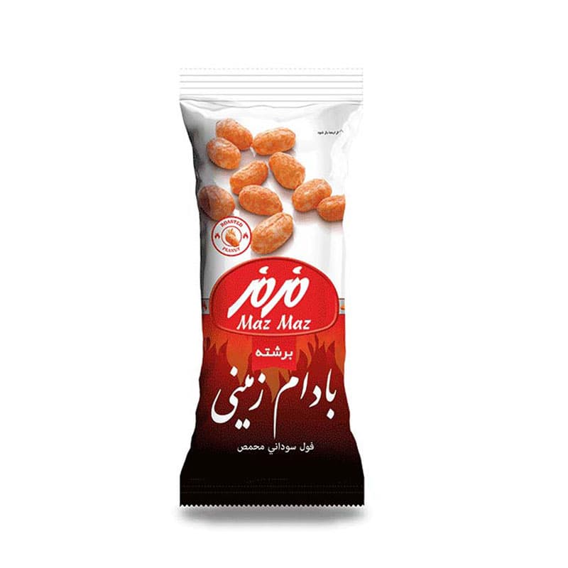 بادام زمینی برشته مزمز وزن 32 گرم