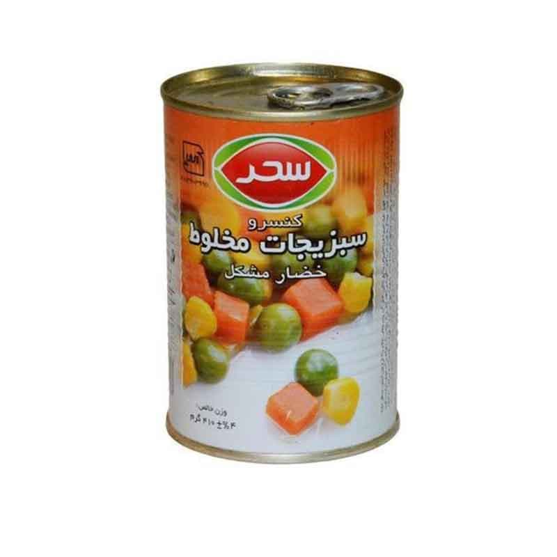 کنسرو مخلوط سبزیجات سحر وزن 410 گرم
