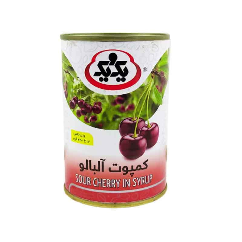 کمپوت آلبالو  یک و یک وزن 420 گرم