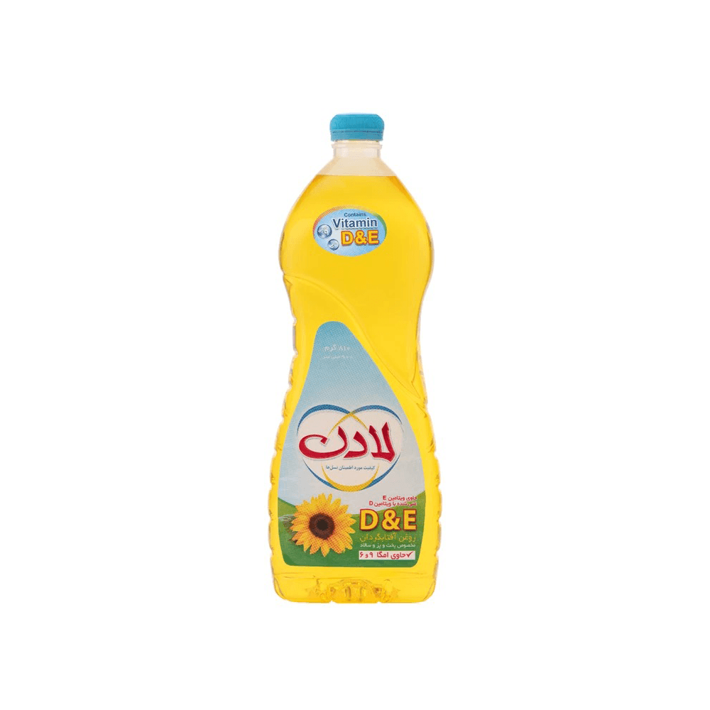 روغن آفتابگردان مناسب پخت و پز و سالاد حاوی ویتامین و آنتی اکسیدان 900 میلی گرم لادن