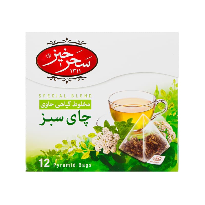 دمنوش چای سبز سحر خیز بسته 12 عددی
