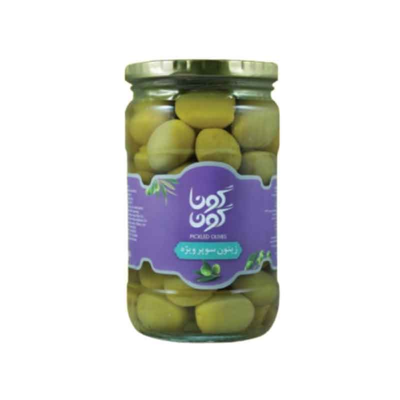 زیتون  با هسته گوناگون سوپر ویژه وزن 700 گرم