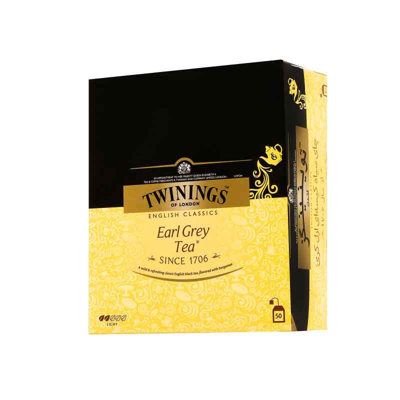 چای سیاه کیسه ای  توینینگز  مدل ارل گری بسته 50 عددی