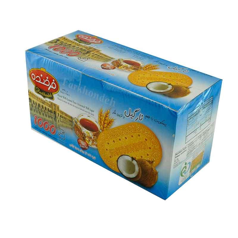 بیسکویت فرخنده طعم نارگیلی مدل 1000 وزن 900 گرم