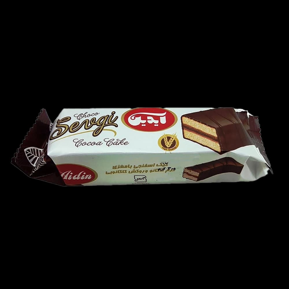 کیک اسفنجی با مغز کرم کاکایو و روکش کاکایویی سوگی 30 گرم آیدین
