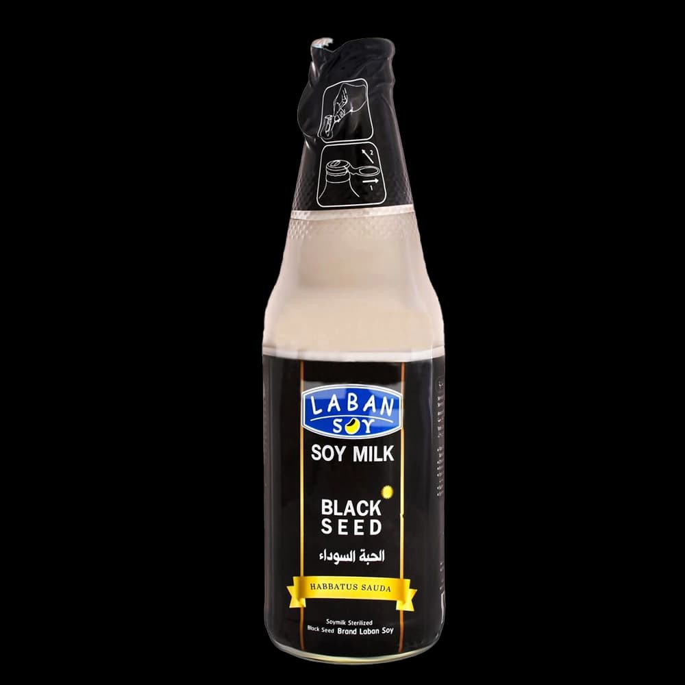 شیر سویا سیاه دانه شیشه 300 میل لابان سوی
