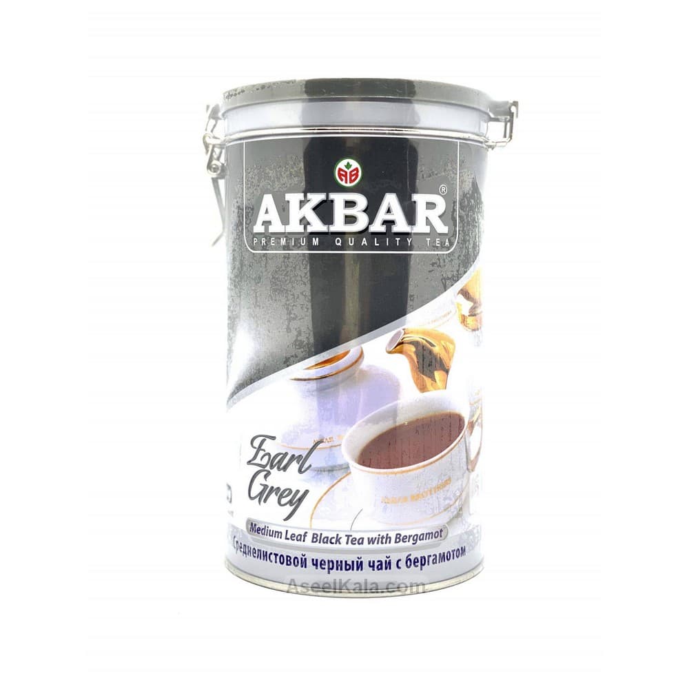 چای قوطی فلزی معطر اکبر وزن 450 گرم