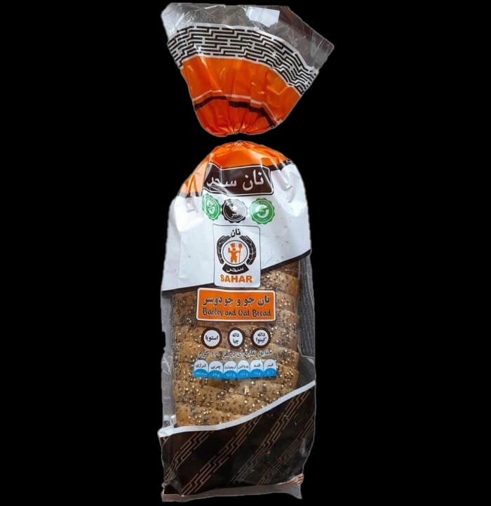 نان تست جو و جو دوسر 450 گرم سحر