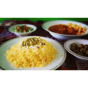 شکر پلو با خورشت گوشت بره شهر غذا