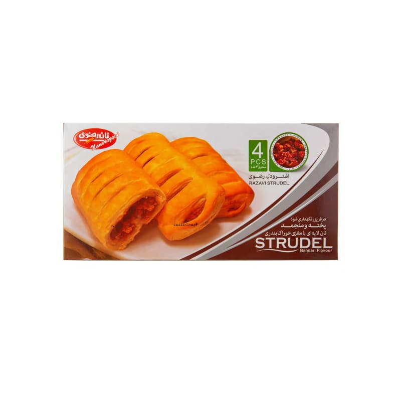 اشترودل  با مغزی خوراک بندری رضوی بسته 4 عددی